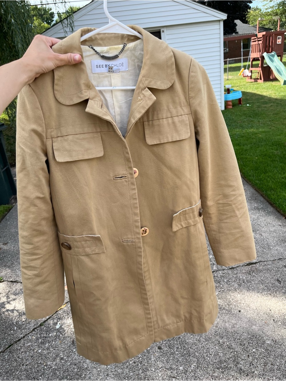 See By Chloé Khaki-Tan Lightweight Trench Coat